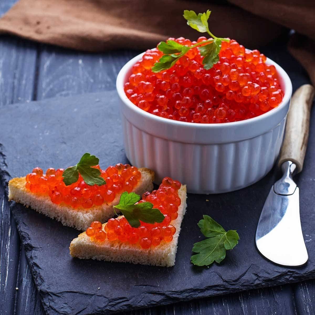 Podarochnaya Salmon Red Caviar Can 500g (Pack of 2)