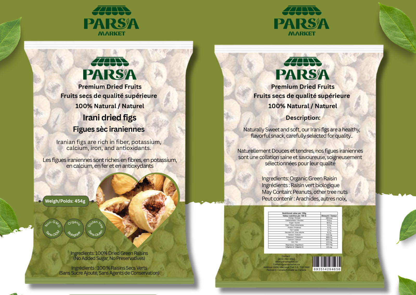 Parsa Market Irani, Persian dried figs 100% Pure Natural Organic