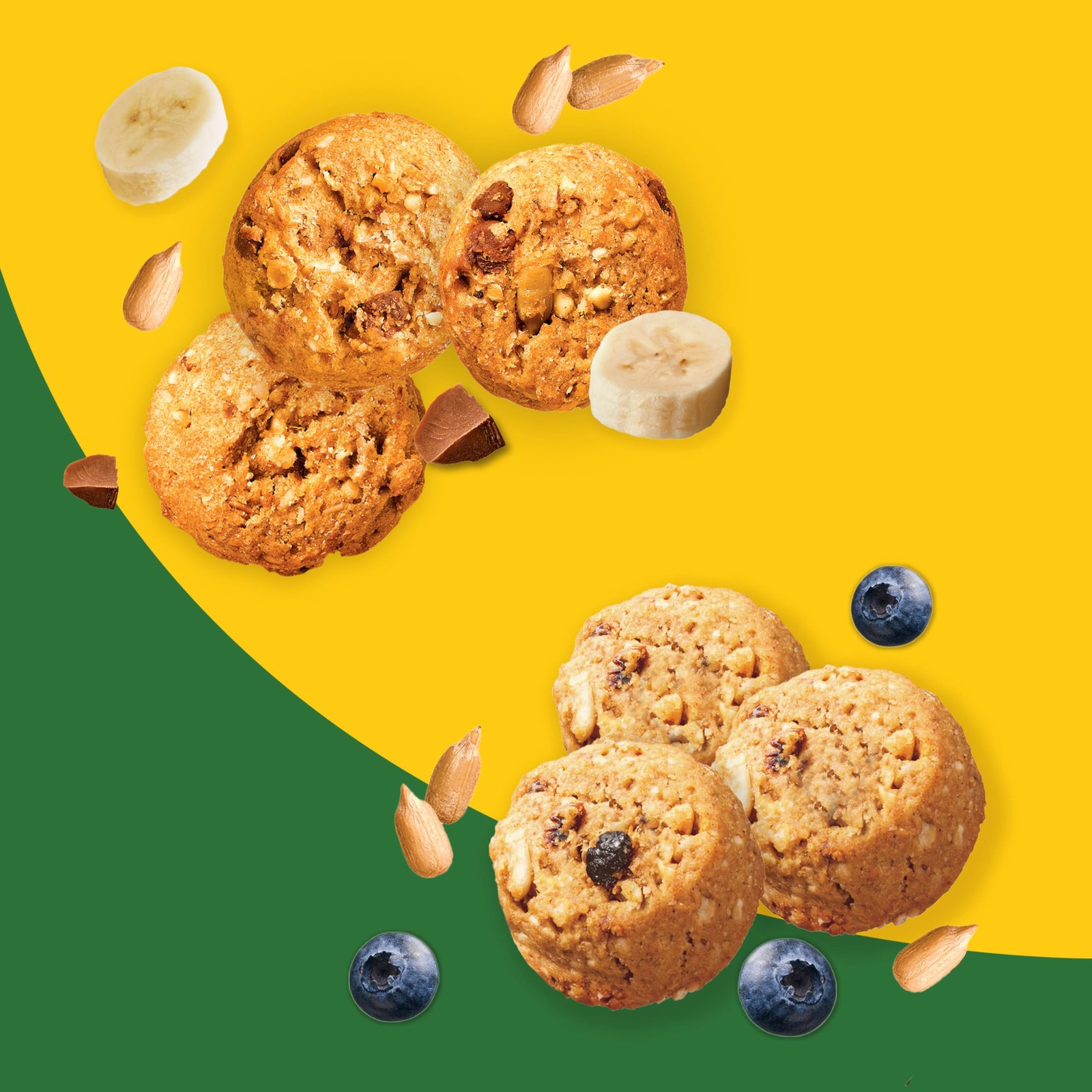 belVita Energy Snack Bites Variety Pack, Banana 1.12 oz, Blue, Yellow/Brown