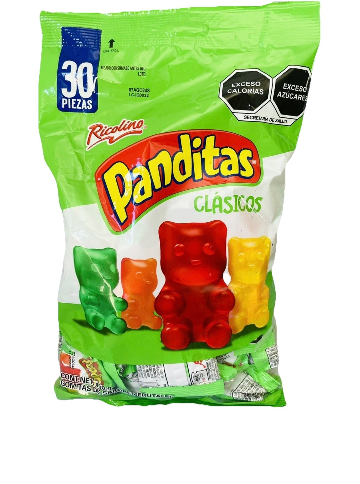 PANDITAS RICOLINO FRUITS FLAVOR – 30 pkgs 15 gr each – 450 gr total