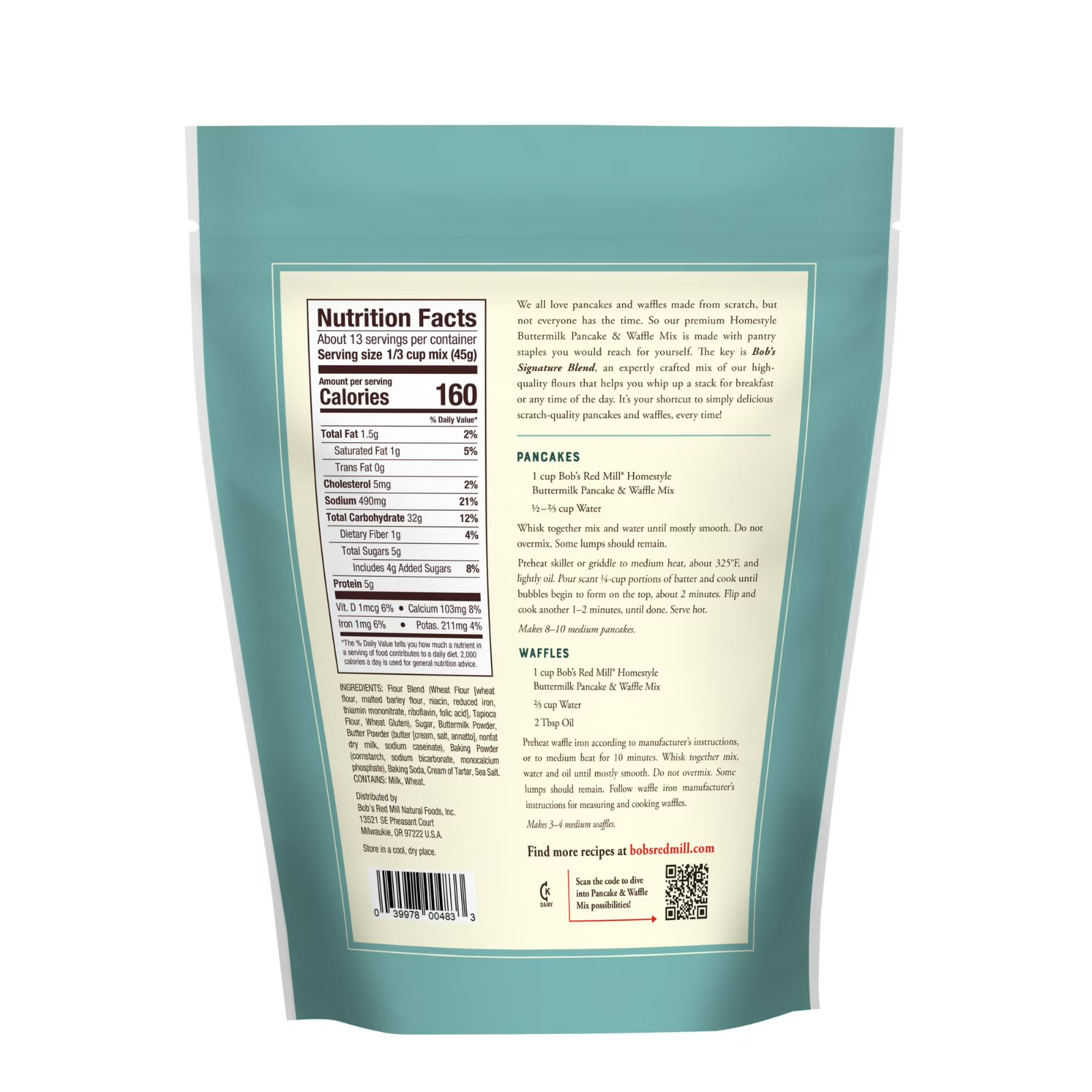 (2 pack) Bob’s Red Mill Homestyle Buttermilk Pancake & Waffle Mix 20 oz