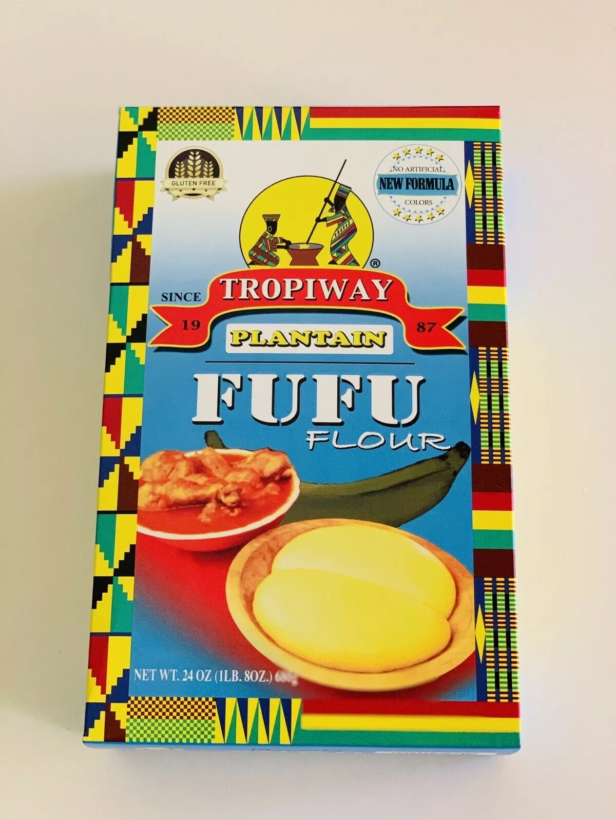 Tropiway Plantain Fufu Flour Net WT. 24 OZ (1lb.8oz) 680g. Pack of 2