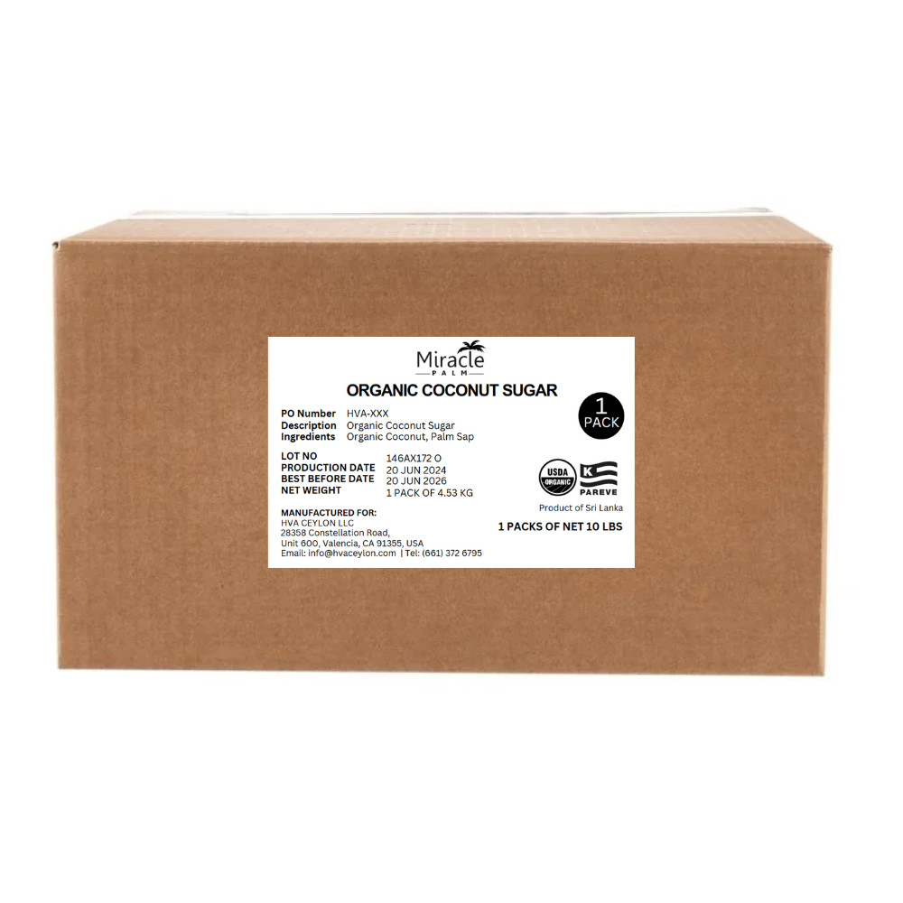 Miracle Palm Organic Coconut Sugar – 10 lbs Box