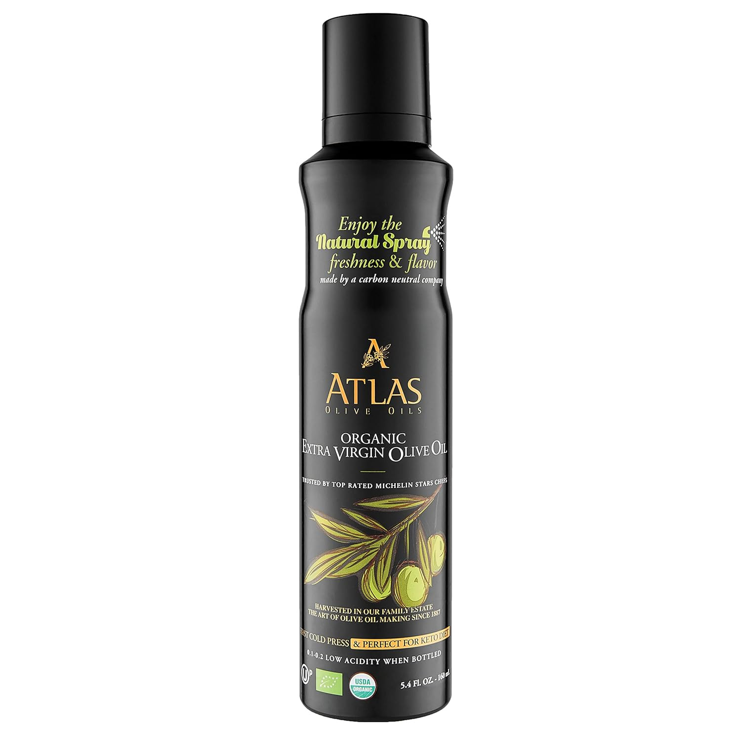 Olive Oil Spray by Atlas, Dual Function Olive Oil Cooking Spray and Stream, 5.4