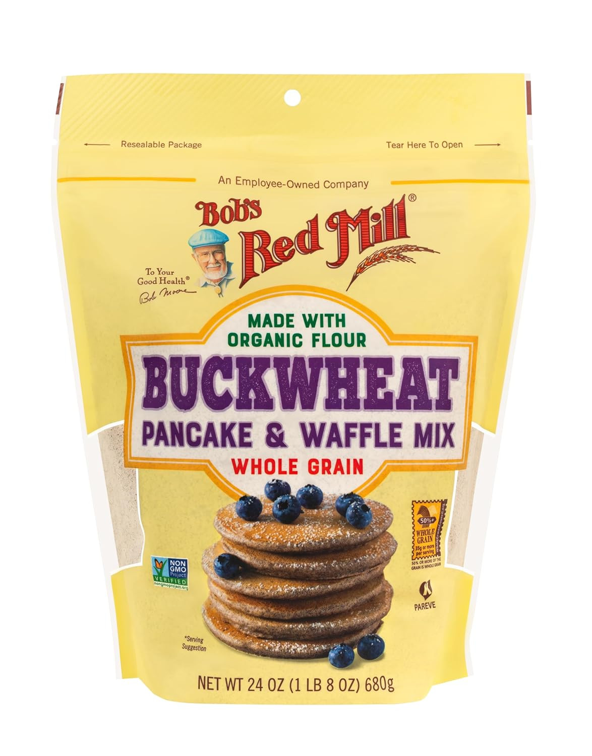Buckwheat Pancake & Waffle Mix, 24Oz (Pack of 1) – High Fiber, Kosher