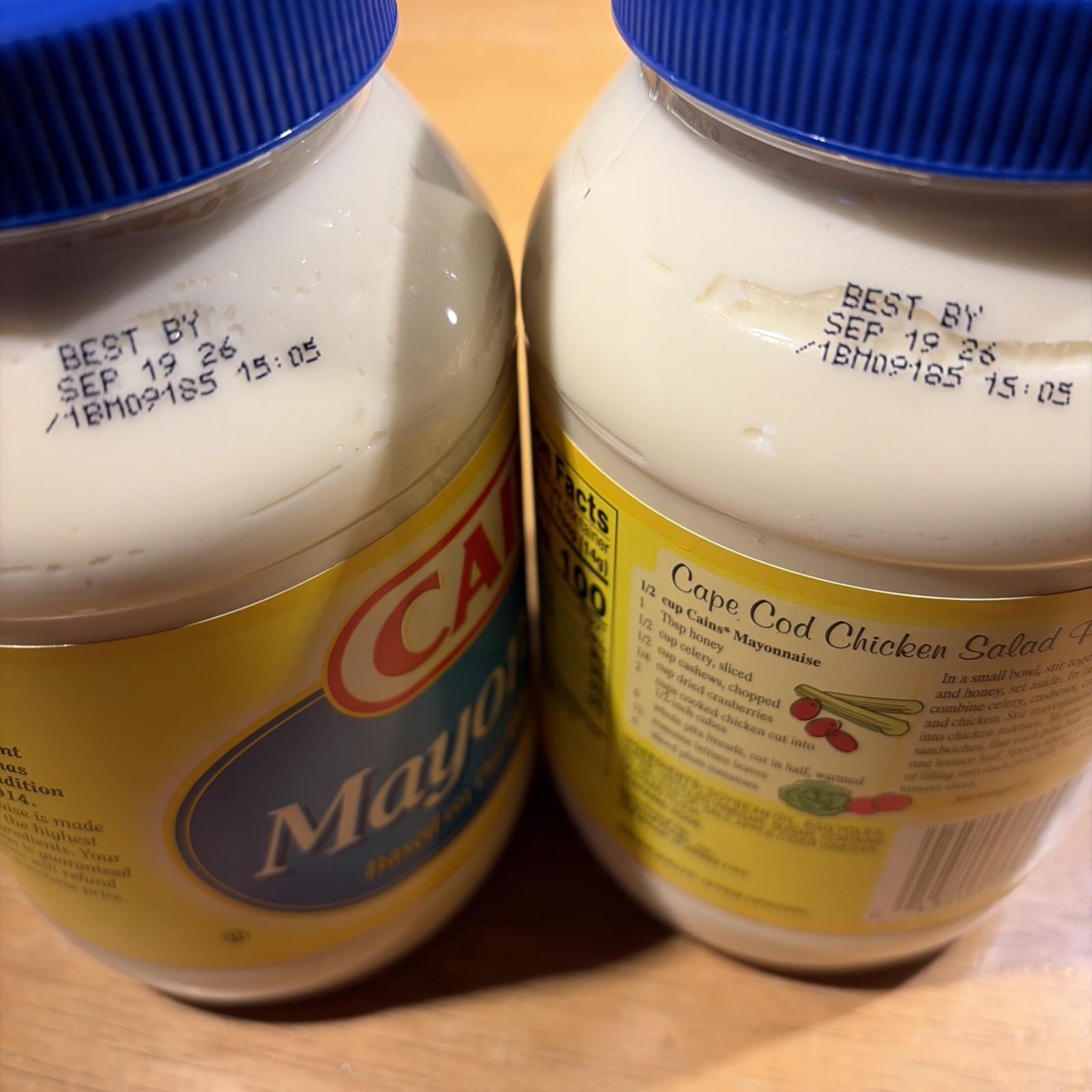 2 Jars CAINS Mayonnaise Mayo 30 oz New England Boston Food Condiment Caines Kane