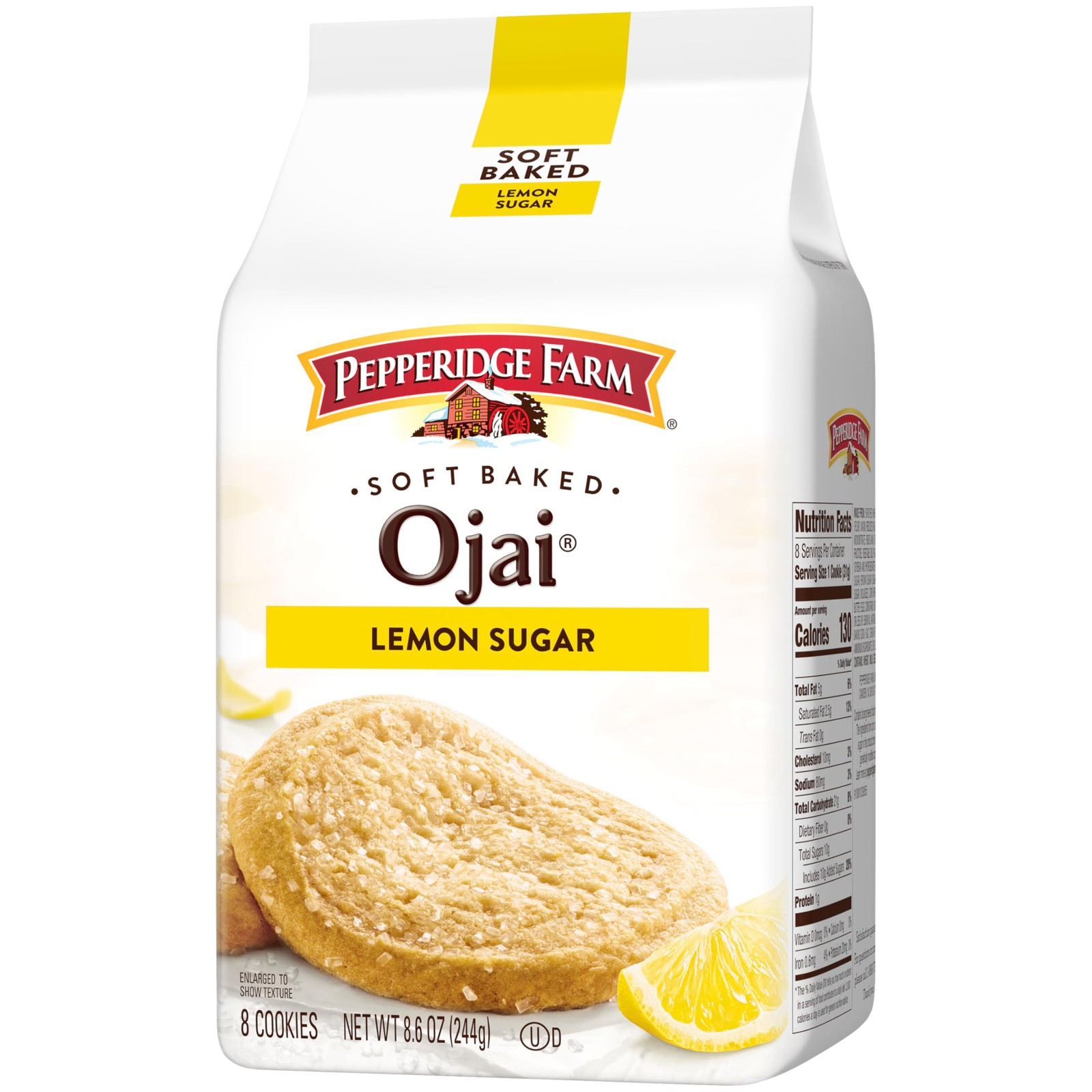 Pepperidge Farm Soft Baked Ojai Lemon Sugar Cookies, Kosher, 8.6 Oz 8 Cookies
