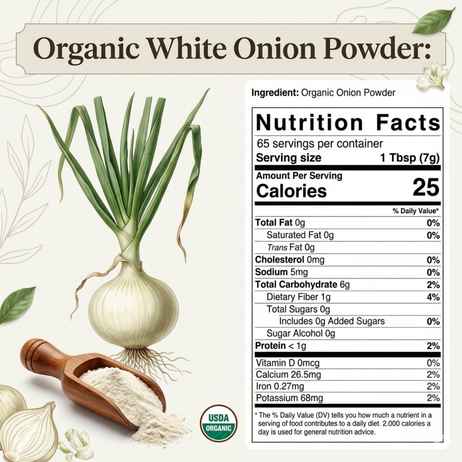 Spicy Organic Onion Powder 3 lbs | USDA Organic