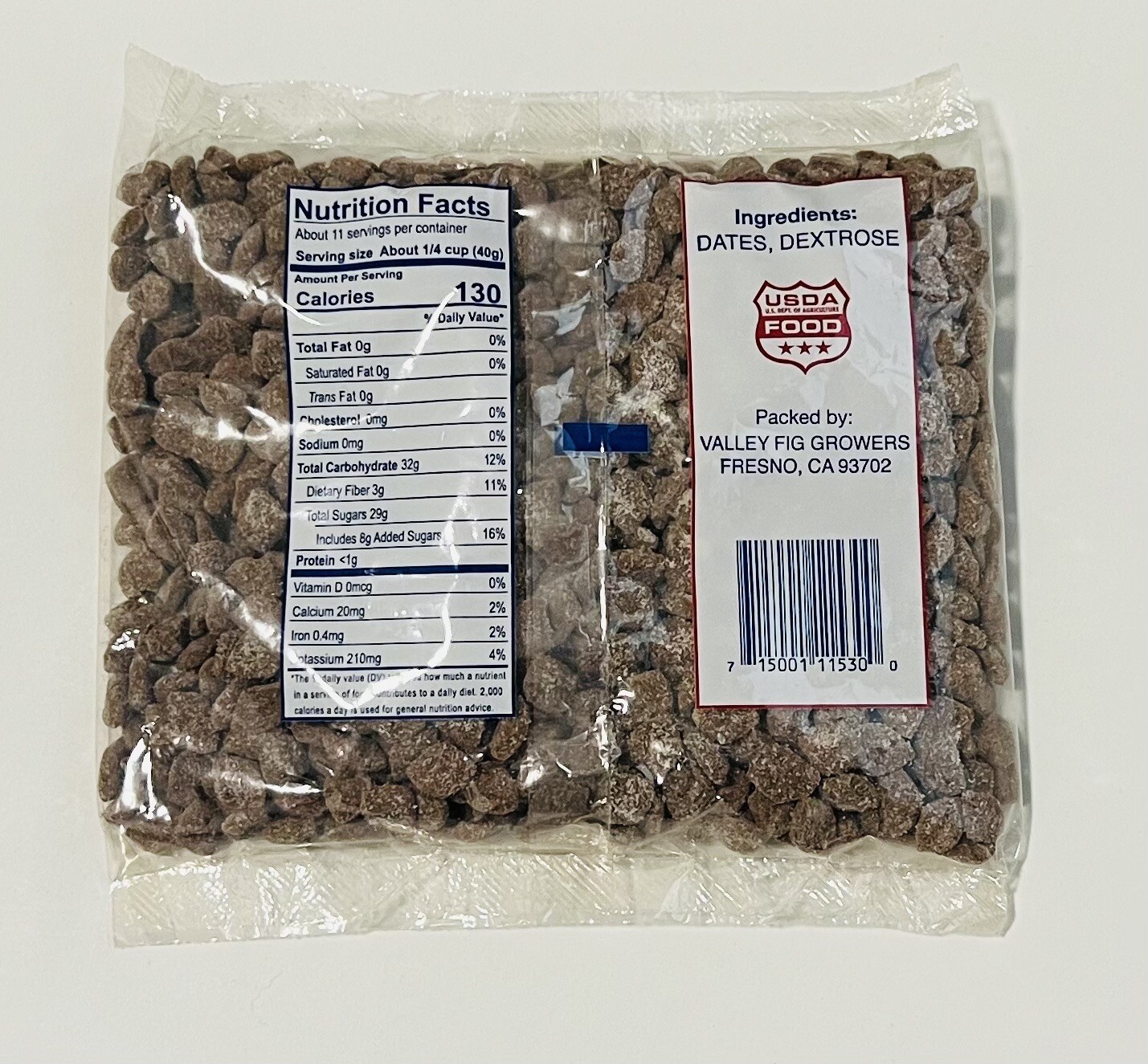 DRIED DATE PIECES VALLEY FIG GROWERS 16OZ 454grams