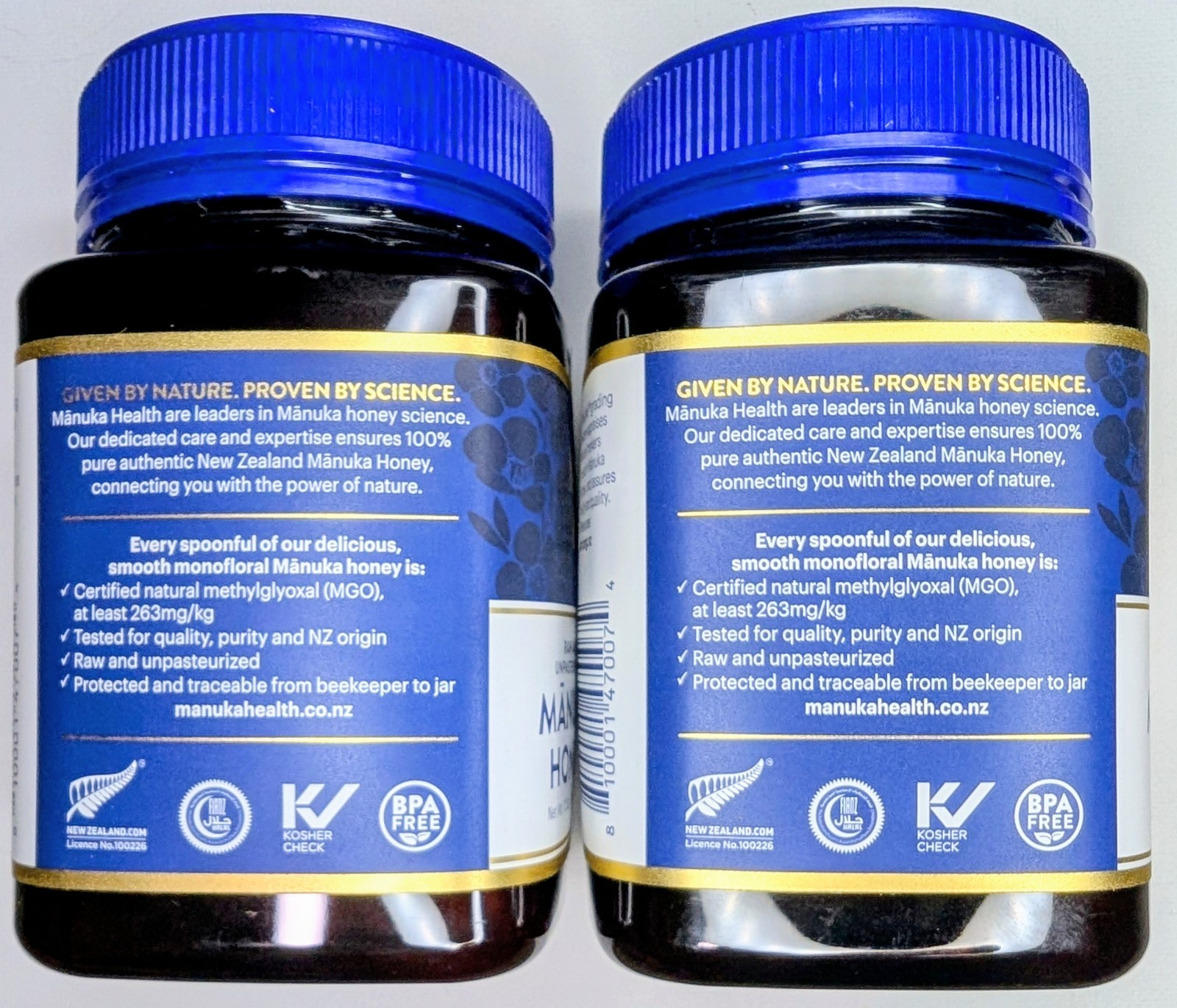 Manuka Health New Zealand Raw Manuka Honey MGO 263+ UMF 10+ 1.1Lb Each- Lot Of 2