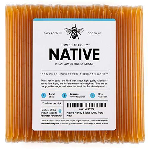 Native Honey Sticks Pure and Uncut Honey Straws Made in the USA 100 Straws
