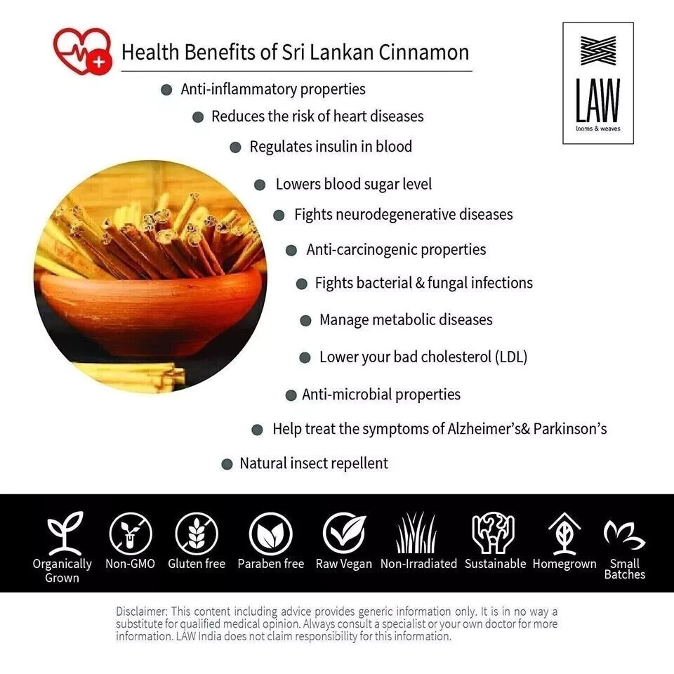 looms & weaves – Fresh True Srilankan/Ceylon Cinnamon Quills 50g Free Shipping