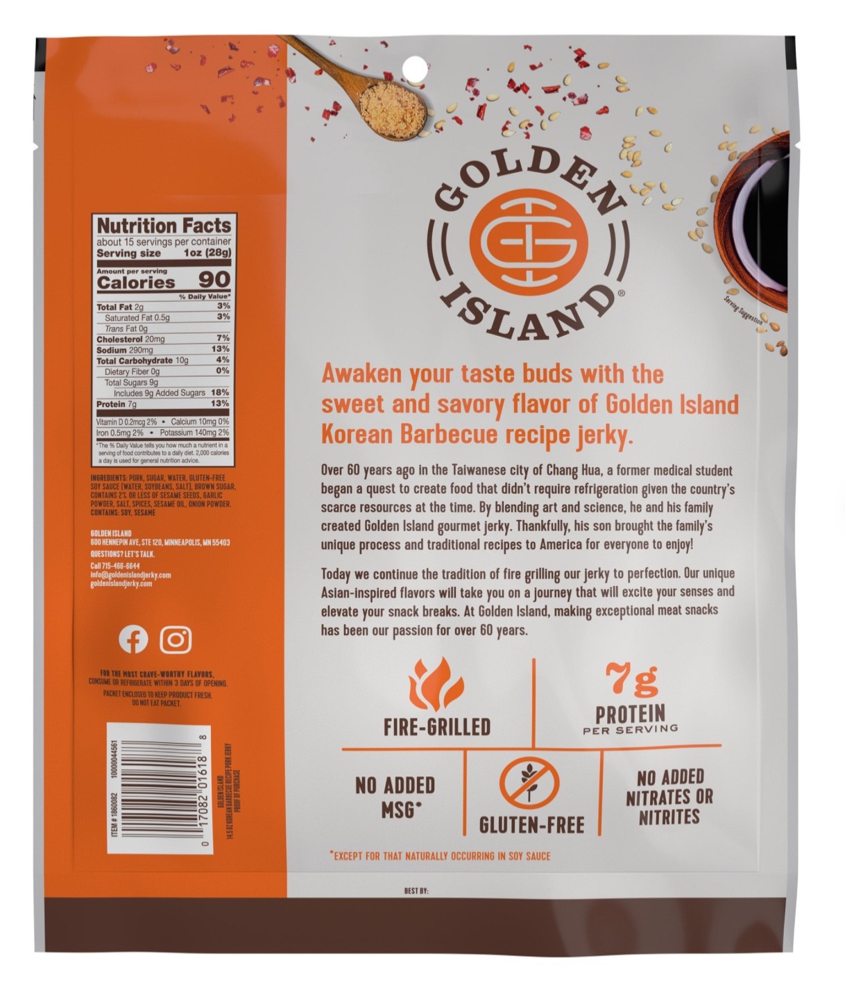 2 Packs Golden Island Korean BBQ Pork Jerky 14.5 oz Each Pack EXP 05/2027