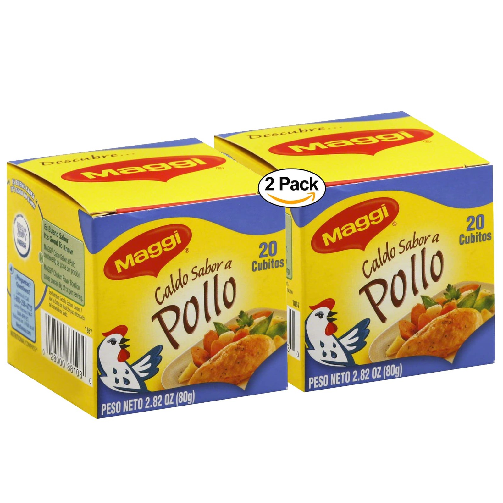 Maggi Bouillon Cube Chicken, 20 count, Pack of 2 20 Count (Pack 1)