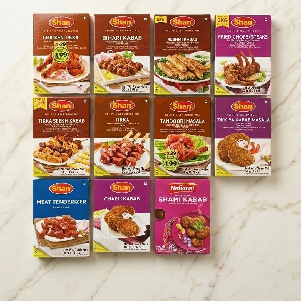 Shan BBQ & Kabab Masala Collection – Special Offer Seasoning Mix Pack (11 packs)