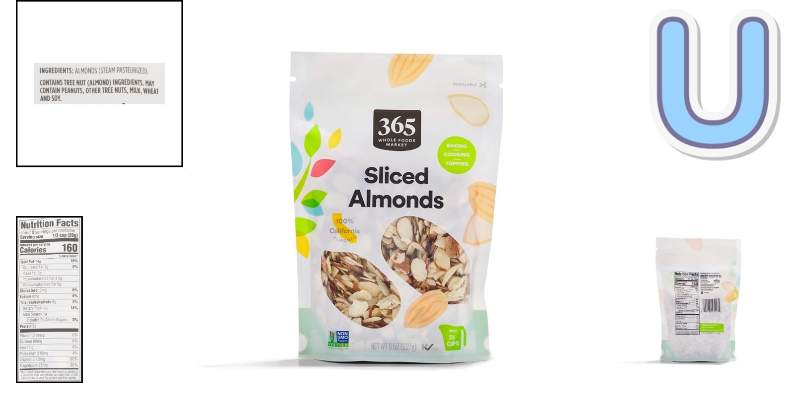 365 Whole Foods Market Sliced Almonds, 8 Ounce – Ideal for Toppings & Garnishes