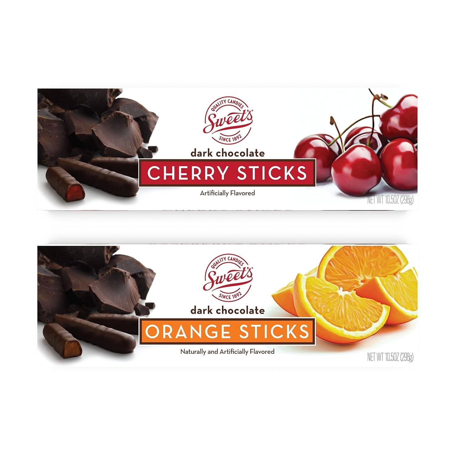 Dark Chocolate Orange & Cherry Sticks Chocolate Covered Candy Orange & Cherry