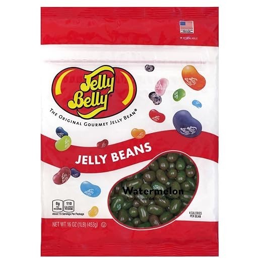 Watermelon Jelly Beans 1 Pound Resealable Bag Candy Real Juice Gluten Free