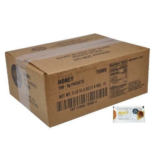 Honey packets FLAVOR FRESH 200 ct (few crystals formed) , 9 gram pkts