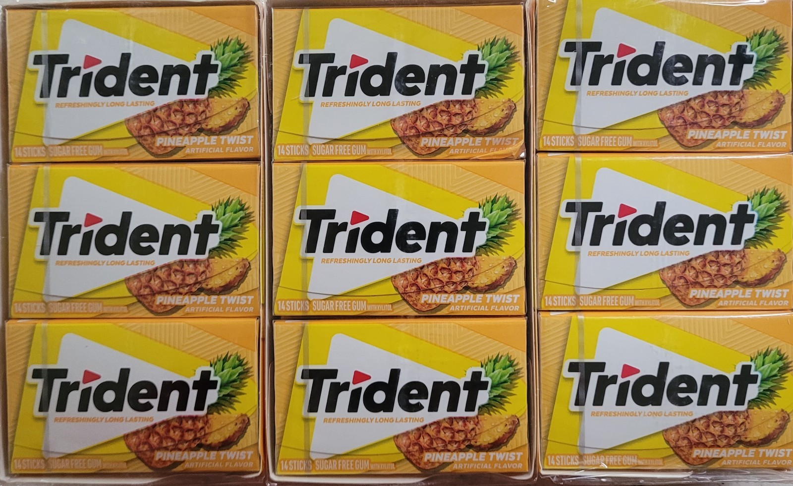 Trident Pineapple Twist Sugar Free Gum 36 Packs 14 Pieces Total 504 B.B. 8/25
