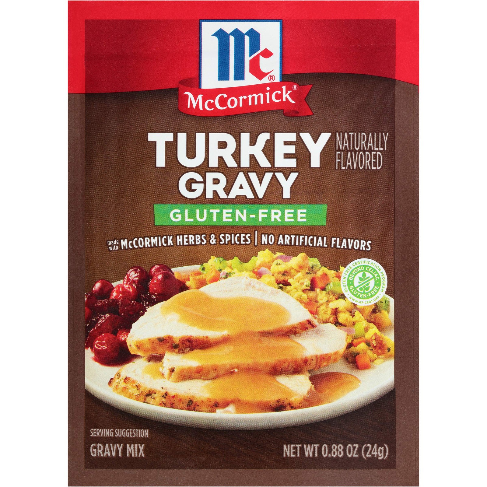 McCormick Turkey Gravy Mix Gluten Free, 0.88 oz Pack of 12