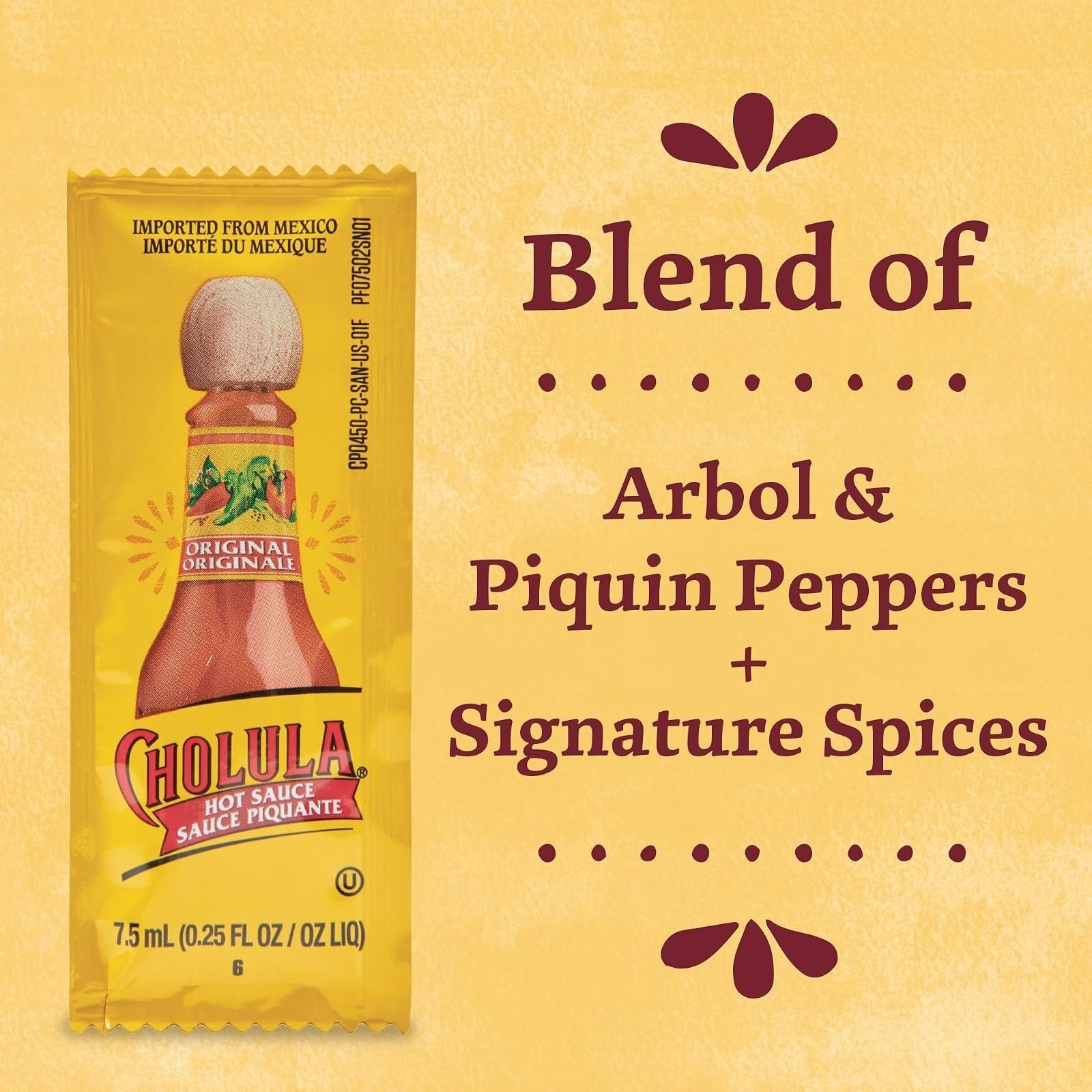 Cholula Original Hot Sauce Packets, 200 Count – Perfect for Delivery