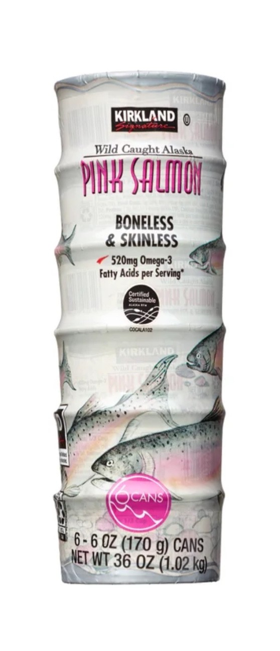 Kirkland Signature Wild Alaskan Pink Salmon Boneless Skinless 6 oz x 6 can 36 oz
