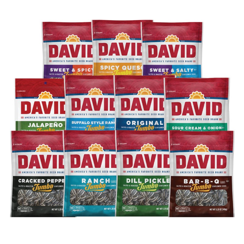 6x David Jumbo Cinnamon Churro Sunflower Seeds New Bulk Pack Treats 5.25oz