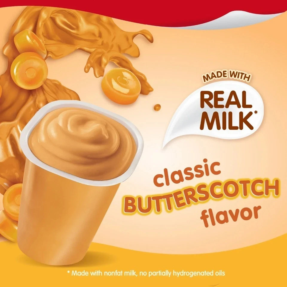 (4 pack) Snack Pack Super Size Butterscotch Pudding, 5.5 oz Pudding Cups,6 Count