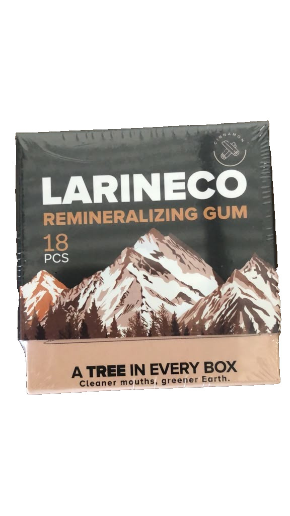 Larineco Remineralizing Gum Cinnamon 18 Pieces Sugar Free Chewing Gum New