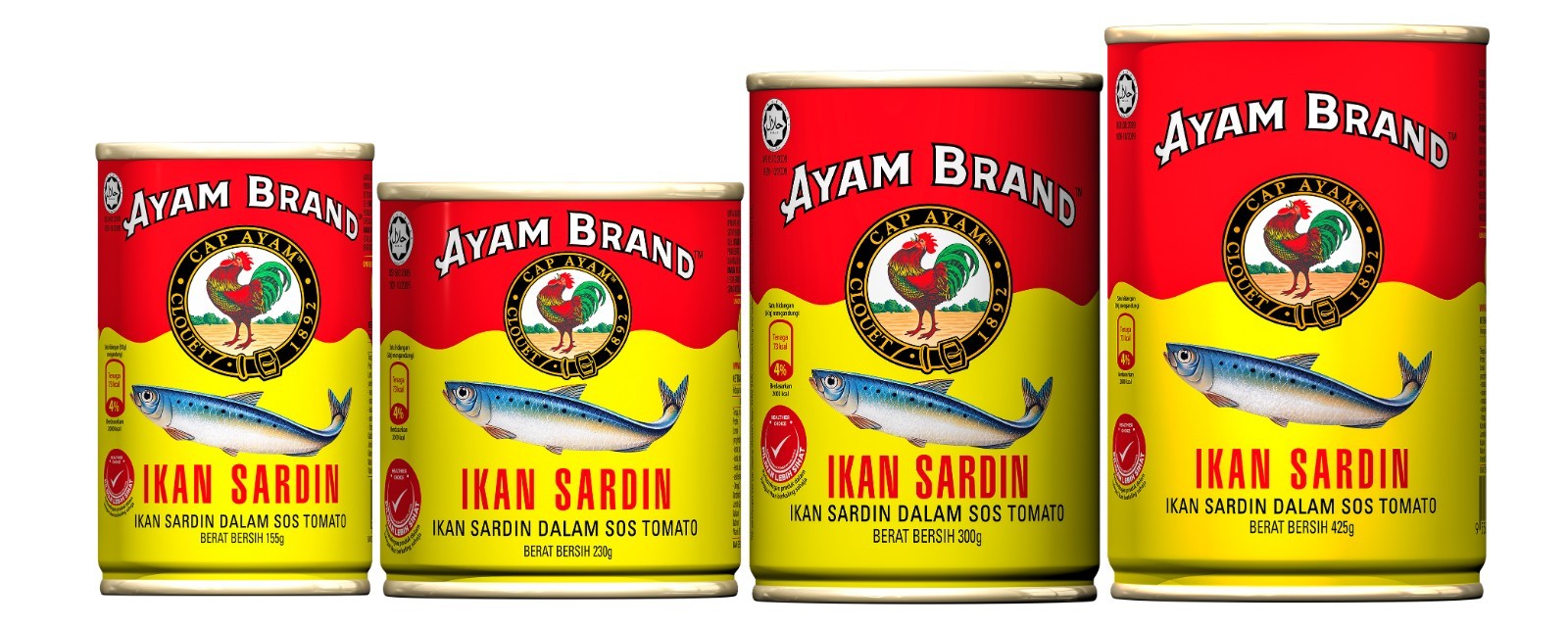 Ayam Brand Sardines in Tomato Sauce 425g x 4 Cans DHL SHIPPING