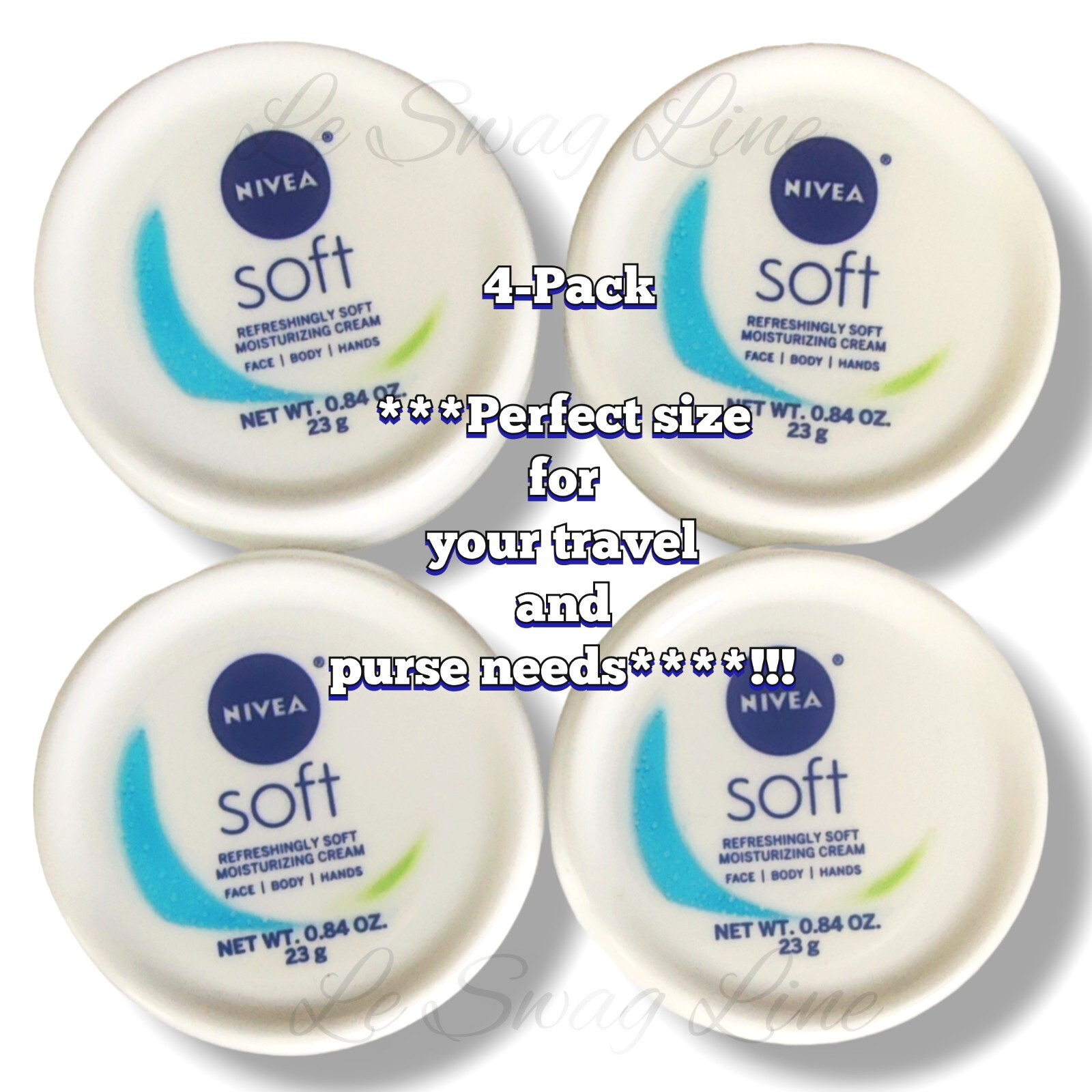 4 Pck NIVEA Best Cream, Cara, Cuerpo, Manos 23g each cream Soft Moisturizing