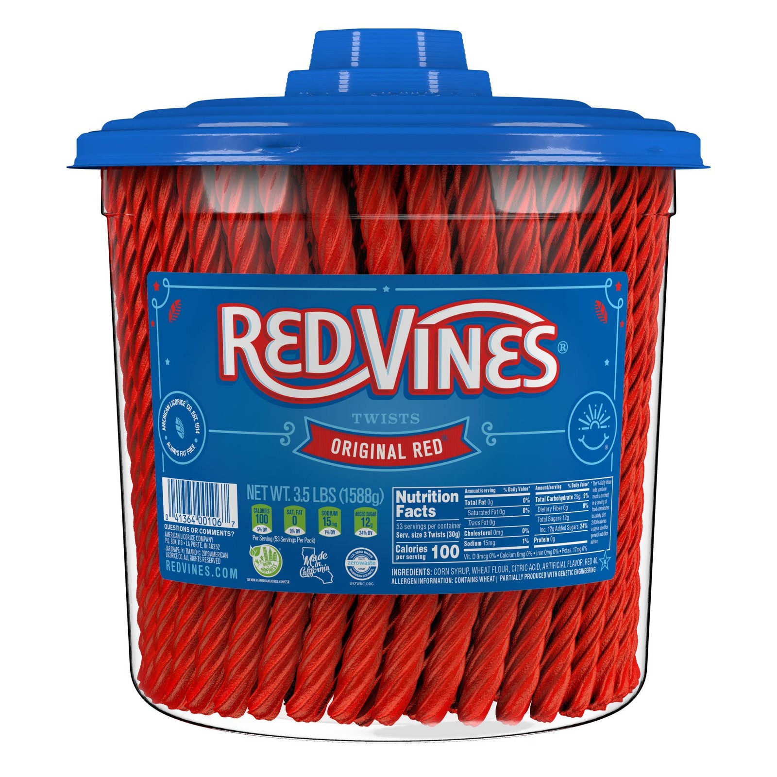 Red Vines Licorice, Original Flavor Soft & 3.5 Pound (Pack of 1),