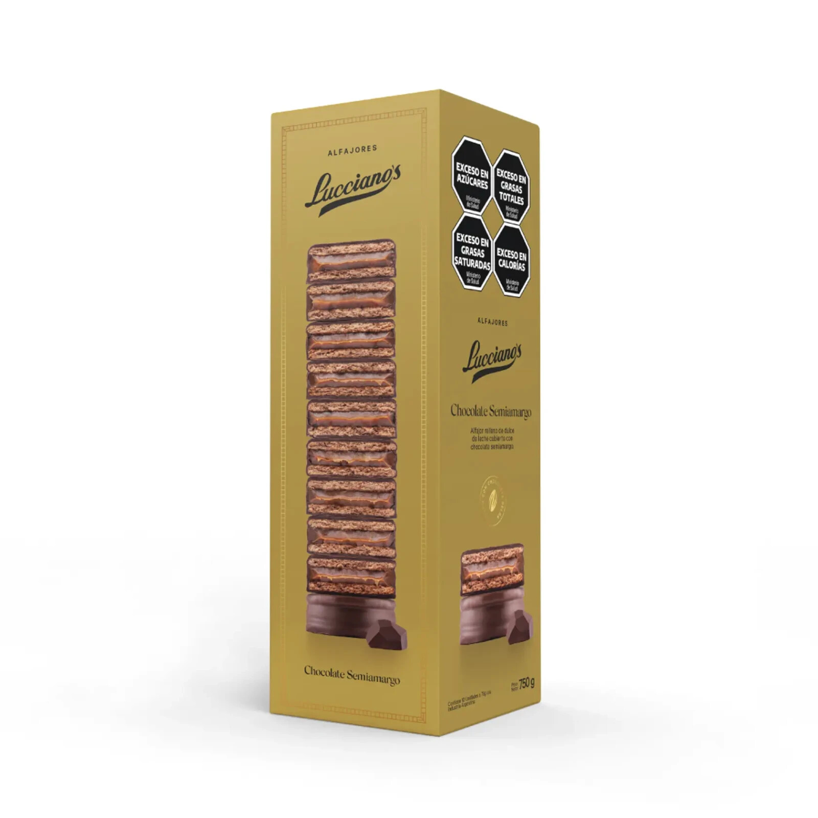 «Luccianos» Alfajor semiamargo Caja x10 unidades
