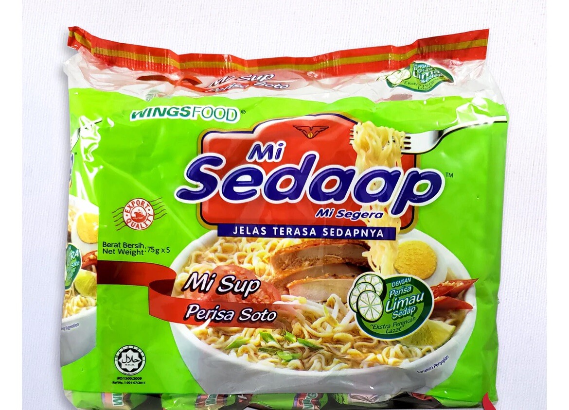 Mie Sedaap Rasa Soto – 5 packs – Fresh Lime Flavor 375 Gram Pack of 6