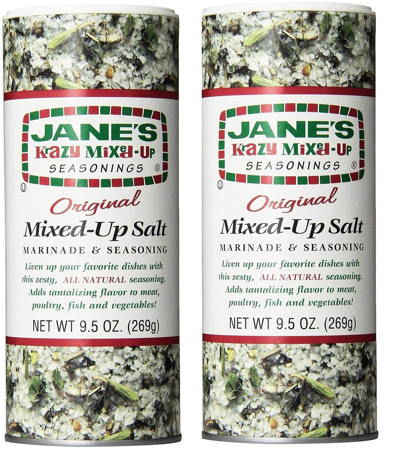 Jane’s Krazy Seasonings Mixed Up Salt Canister, 9.5 Ounce (2-Pack)
