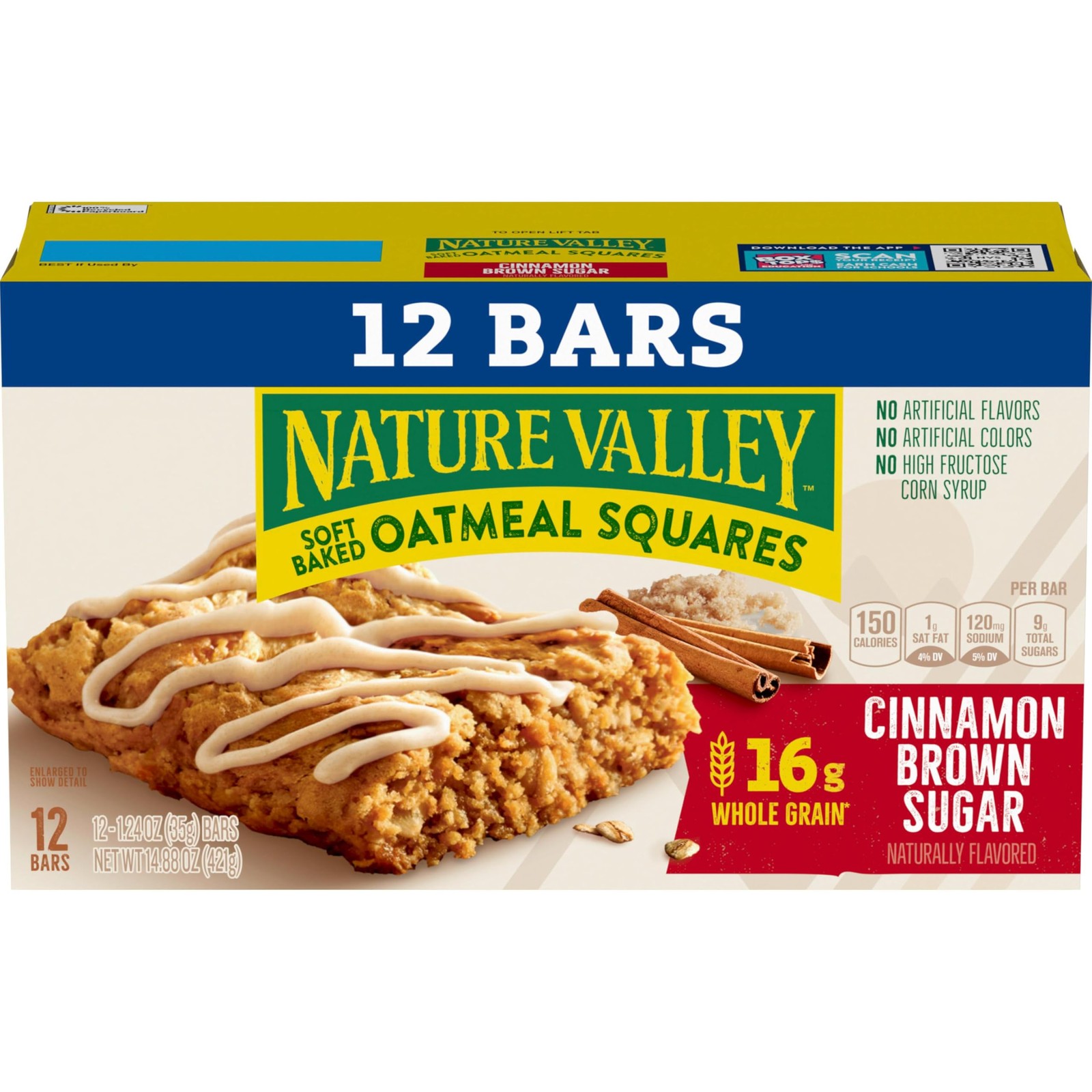 Nature Valley Soft Baked Oatmeal Squares, 12 Count (Pack of 1), brown