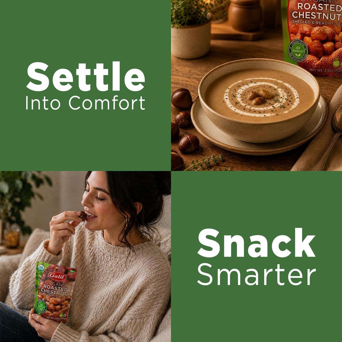 Shelled Roasted Chestnuts 6 Pack Vegan Gluten Free Snack Bags