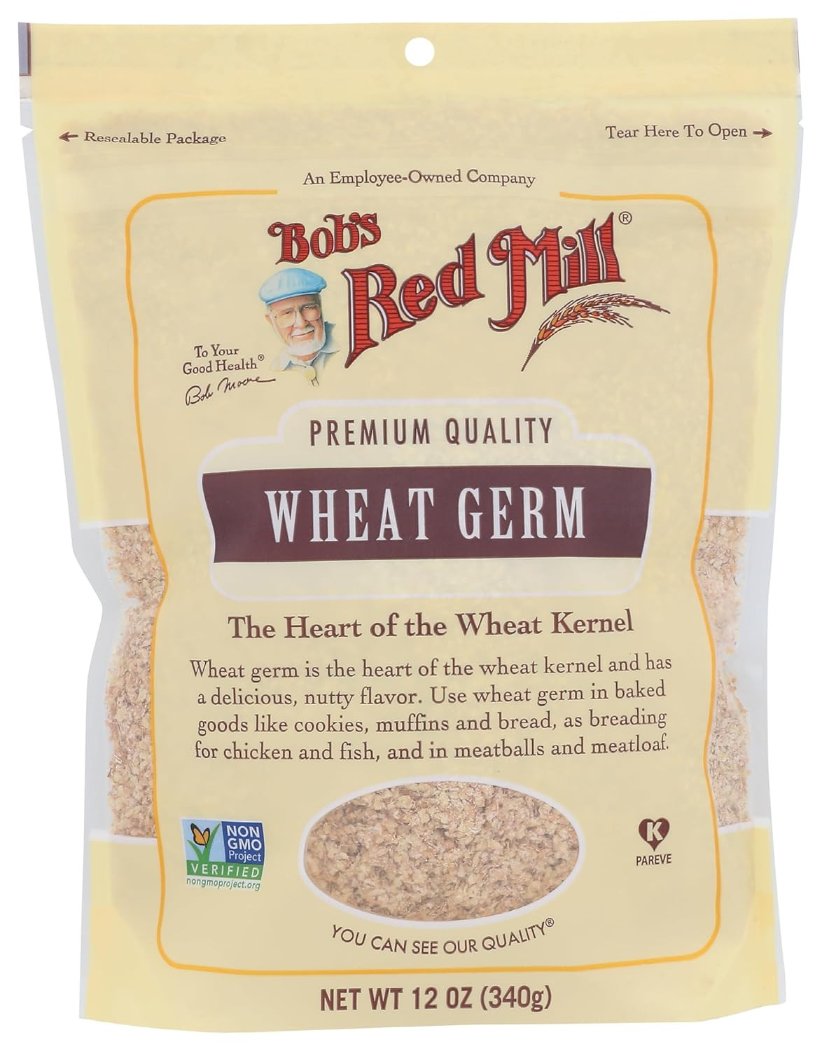 Bob’s Red Mill Wheat Germ, 12oz (Pack of 1) – Non GMO, Vegan, Kosher