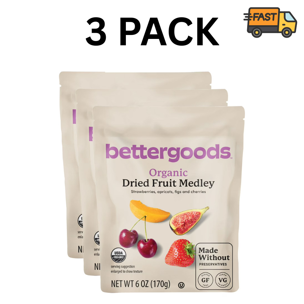 bettergoods Organic Dried Fruit Medley 6 oz Pack of 3 Healthy Snack