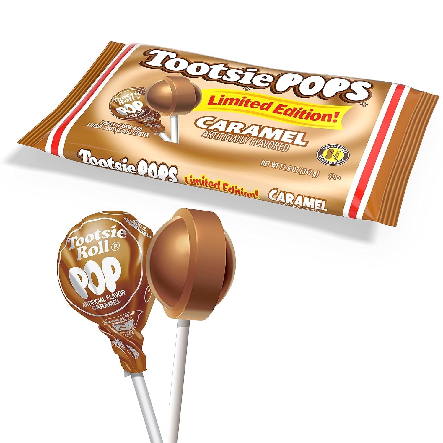 Caramel Lollipops Individually Wrapped Limited Edition 12.6 Ounce Pack