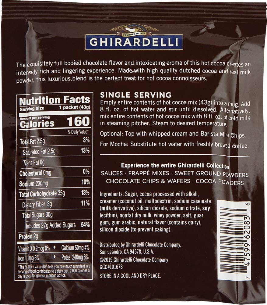 Ghirardelli Premium Hot Cocoa Envelopes, Rich 1.51 Ounce (Pack of 15)
