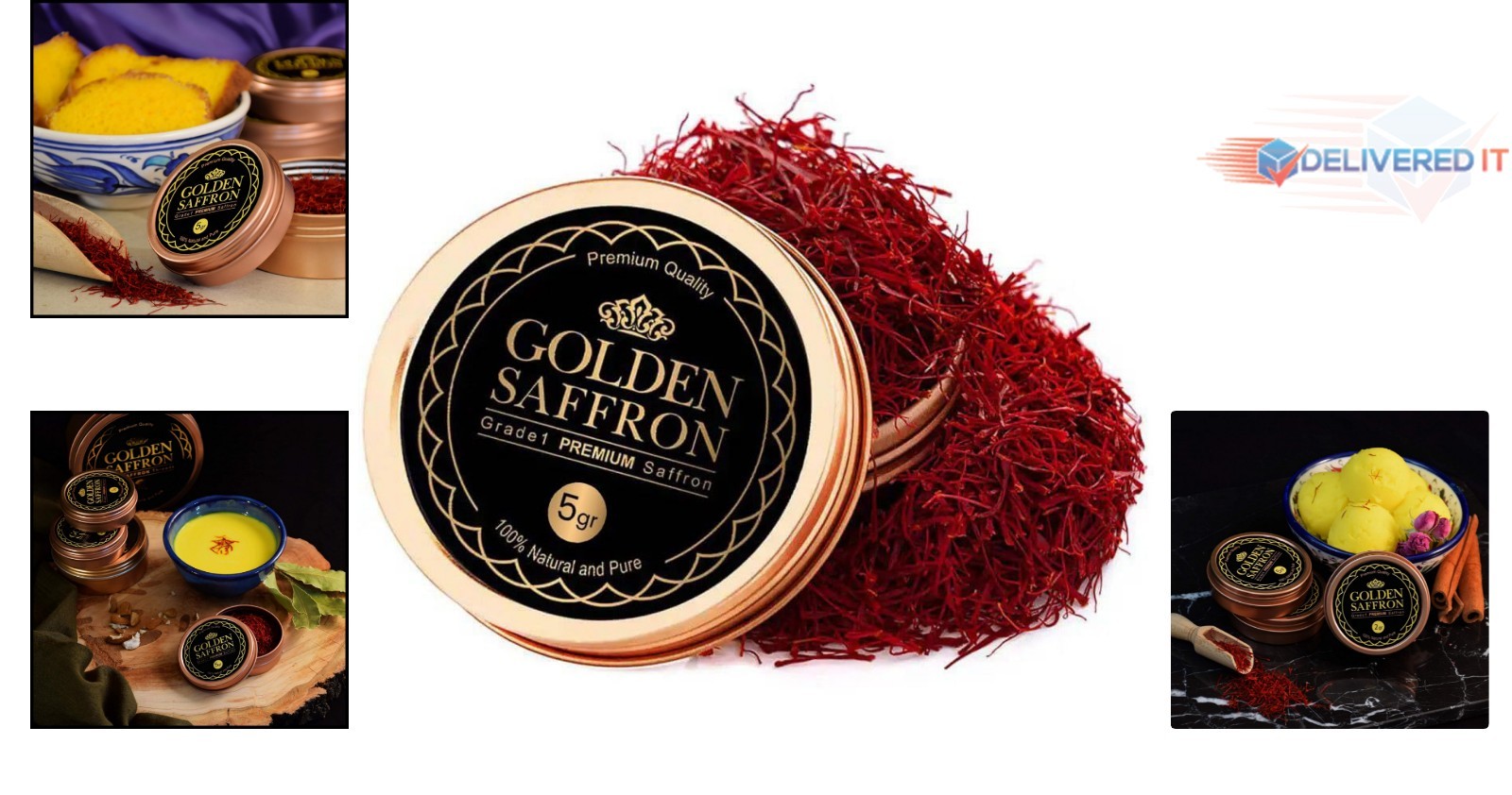 All Red Saffron Threads Grade A+ 5g Pure Non-GMO for Cooking Teas