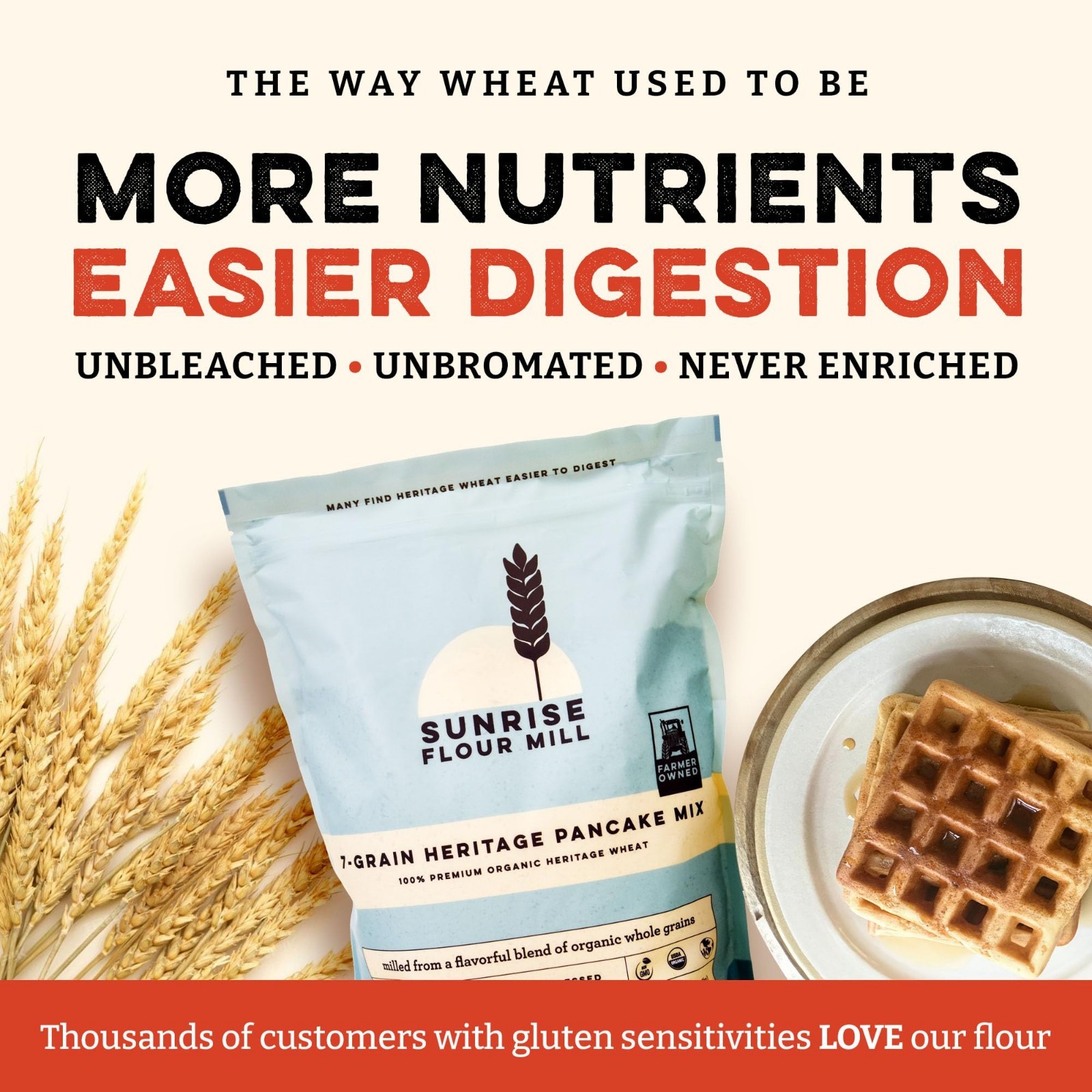 Organic 7-Grain Pancake & Waffle Mix – 2 lbs | Fluffy, Easy to Digest, No Additi