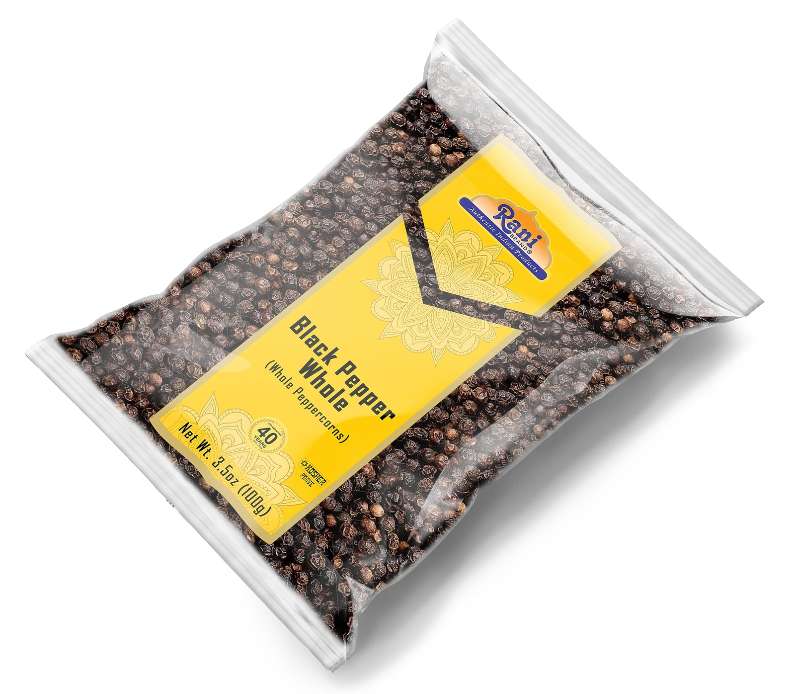 Rani Black Pepper Whole (Peppercorns), Premium Indian MG-1 Grade 3.5oz (100g)