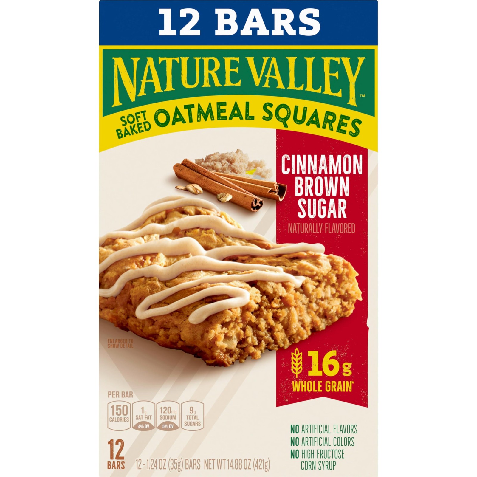 Nature Valley Soft Baked Oatmeal Squares, 12 Count (Pack of 1), brown