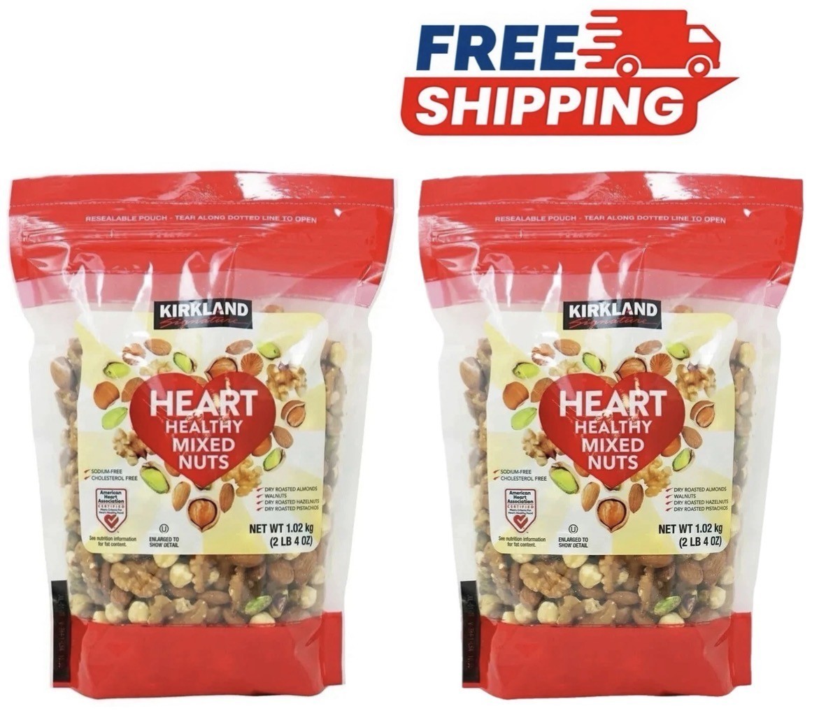 2 Packs Kirkland Signature Heart Healthy Mixed Nuts 36 oz Each Pack, Total 72 oz
