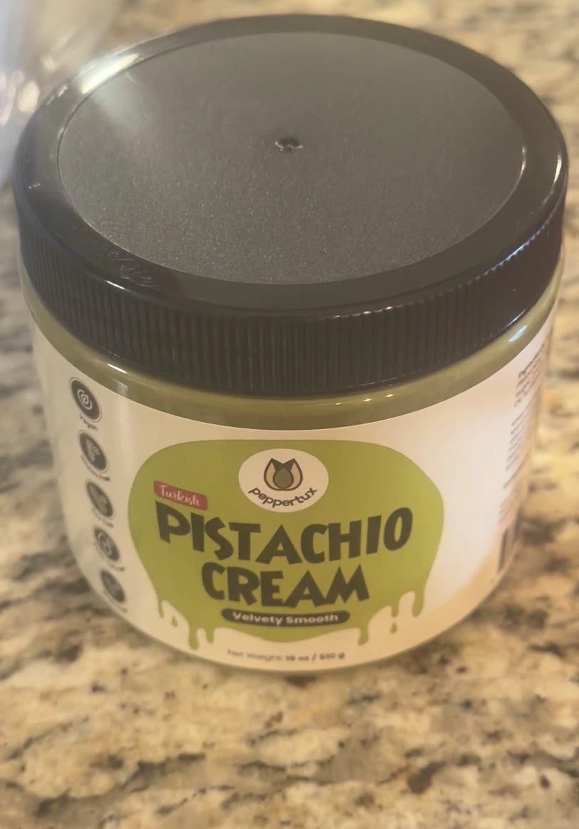 Peppertux Turkish Pistachio Cream, 18 oz Vegan; Gluten, Grain & Sot Free