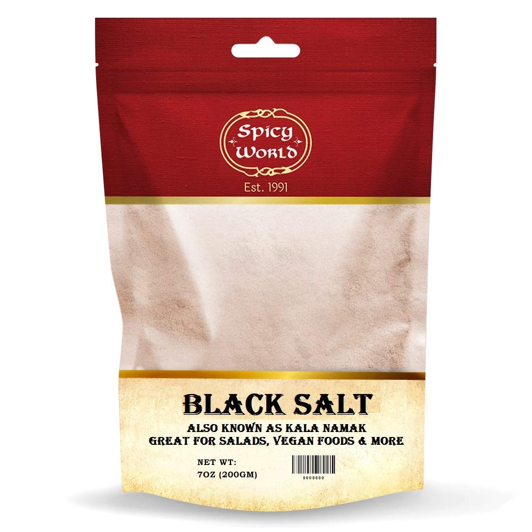 Spicy World Black Salt Powder (Kala Namak Mineral) 7 Oz – 4 Ounce (Pack of 1)