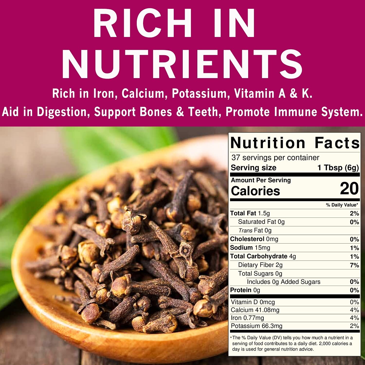 Whole Cloves, All Natural Dried Clove Buds, 7 Ounces, Kosher, Gluten Free, No…